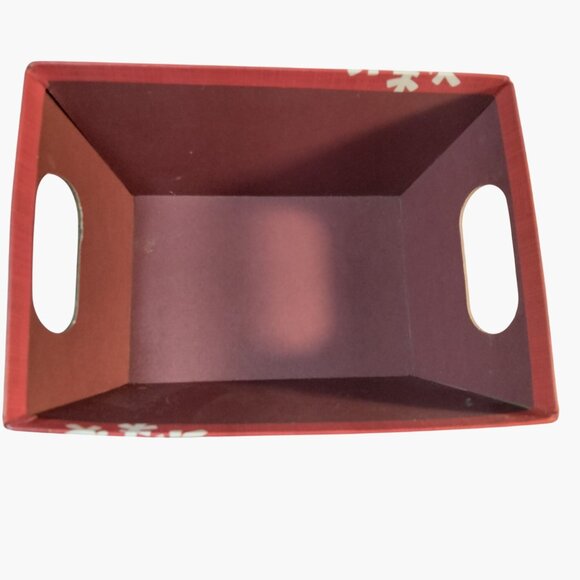 Red Snowflake Holiday Basket Cookie Candy Storage Handles - Picture 4 of 7